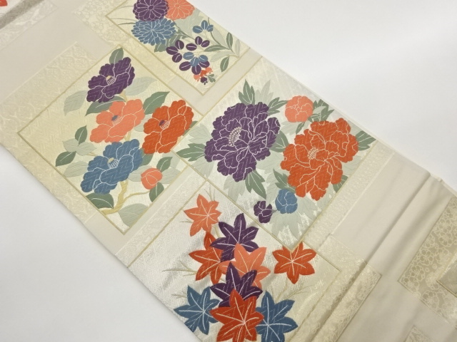 JAPANESE KIMONO / FUKURO OBI / WOVEN FLORAL / AUTUMN LEAF PATTERNS COL